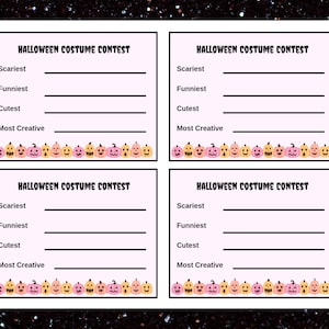 Halloween Costume Contest Voting Cards and Sign Printable, Halloween Party Costume Contest Game, Costume Contest Vote Here Sign