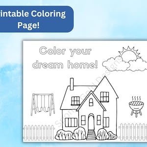 Open House Coloring Page: Kids&#39; Dream Home Activity (PDF Printable)