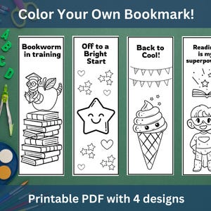 Printable Color-Your-Own Bookmarks – Back to School Fun!, Reading Bookmark Coloring Page for Teachers and Students