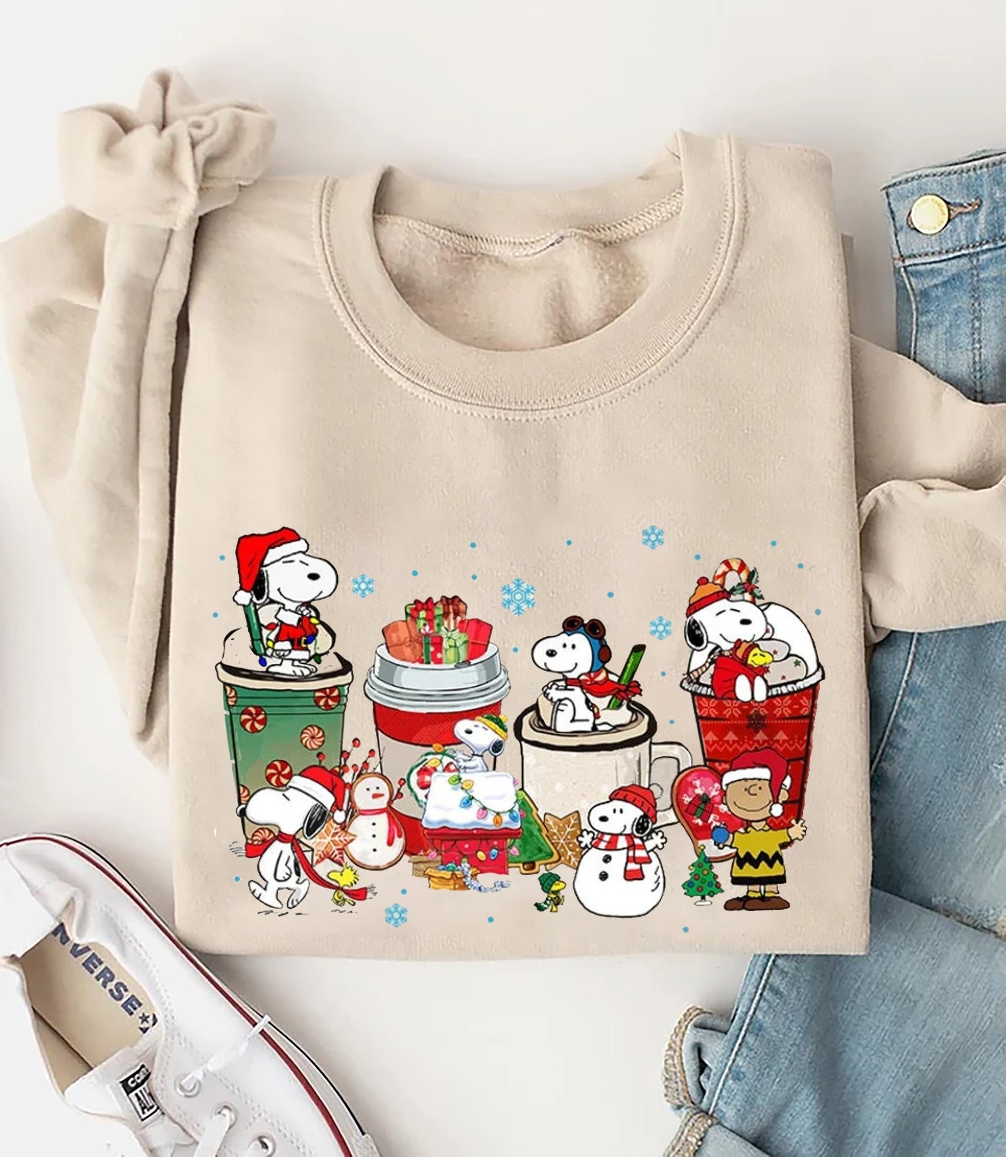 Discover Snoopy Christmas Sweatshirt, Snoopy Dog Christmas Coffee , Christmas Latte