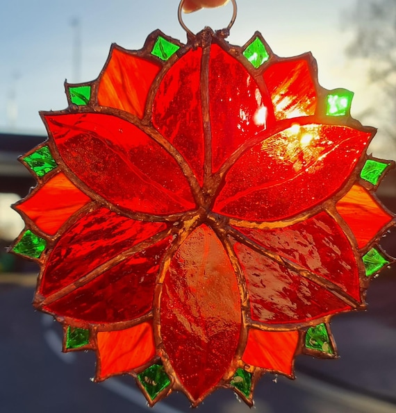 Weihnachtsstern Bunt Glas Sonnenfnger, Kupferfolie bleiern, festliche  Farben, Weihnachtsdekoration - Etsy.de