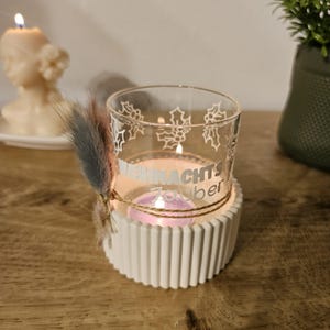 Lantern Christmas magic – tealight holder with dried flowers – Christmas decoration glass – Christmas gift – winter decoration