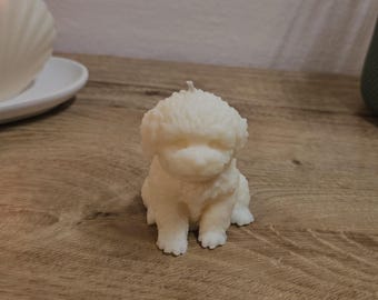 Maltese puppy candle, dog gift, decorative figure, dog candle, dog lover decoration, dog animal candle, cute, sweet, gift idea, rapeseed wax candle