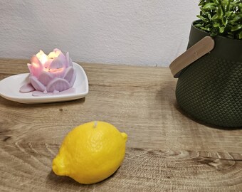 Lemon candle | Handmade decorative candle | Summer citrus candle | Scented or unscented candle | Gift idea for living room decoration