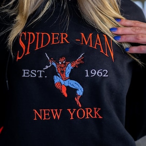 Moletom / moletom com capuz do Homem-Aranha | Moletom bordado | moletom de super-herói | Presentes de Natal | Presentes do Homem-Aranha | presentes retrô