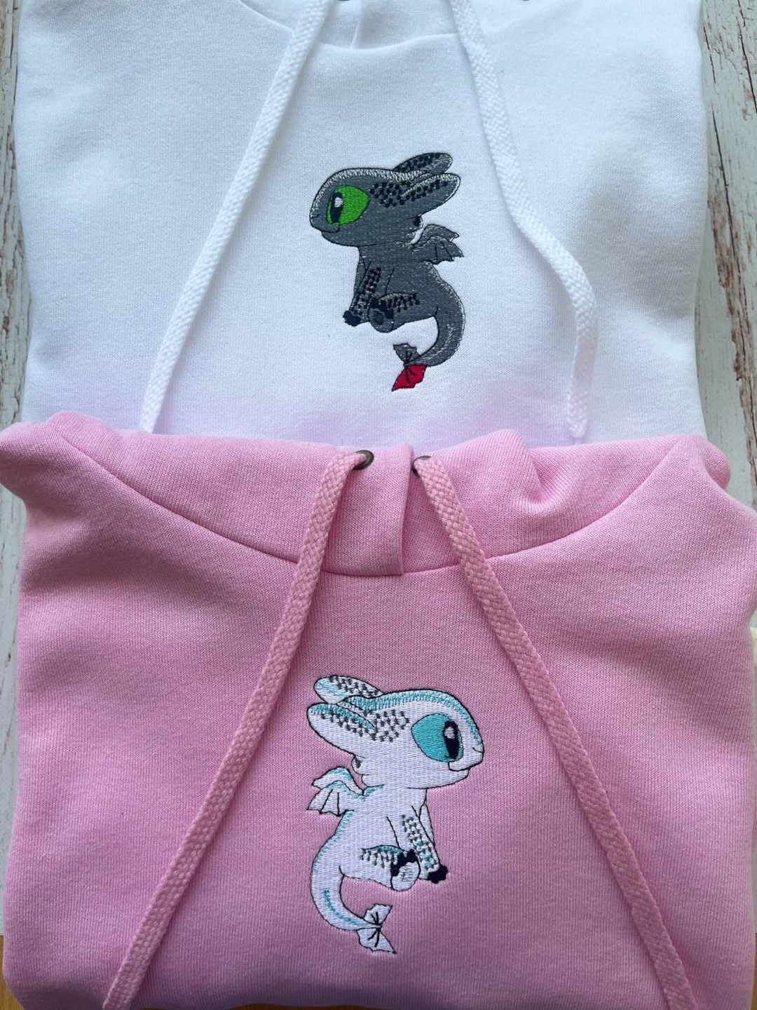 Couple Matching Hoodie Embroidered Lovely Dragon's Personalized