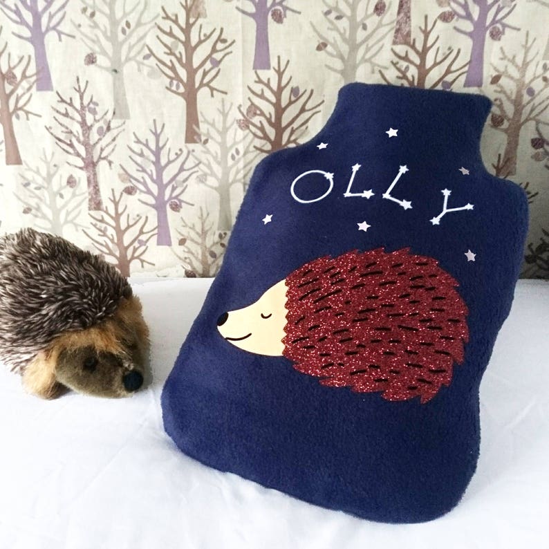 Sleeping Hedgehog Personalised Hot Water Bottle Cover Etsy