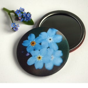 Forget-Me-Not Handbag Mirror bridesmaid gift flower girl gift gift for flower lover wedding favour image 1