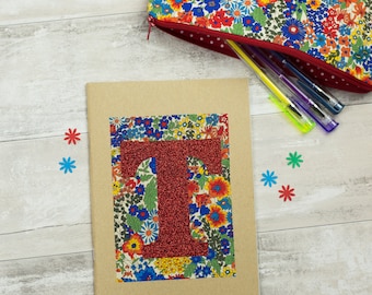 Liberty Glitter Initial Notebook - gift for flower lover - Liberty of London gift - gift for flower girl - bridesmaid gift