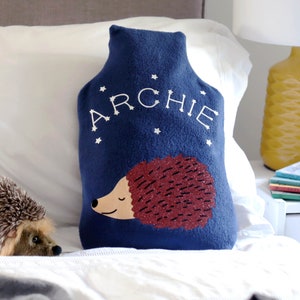 Hedgehog personalised hot water bottle cover