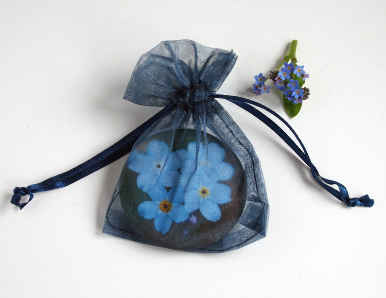 Forget-Me-Not Handbag Mirror bridesmaid gift flower girl gift gift for flower lover wedding favour image 2