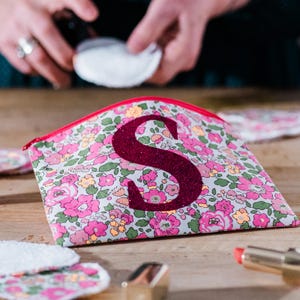 Liberty fabric Make-Up Bag - personalised toiletries bag - floral fabric pouch - great gift for friend - mothers day gift