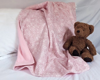 Liberty Fabric Dusty Pale Pink Pram Blanket