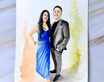 Live Wedding Artist, Custom Watercolor Guest Portraits,  CA