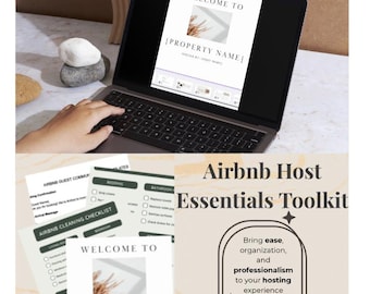 Airbnbs värdverktyg | Redigerbara Canva-mallar, gästmanual, städchecklista, meddelanden, utskrivbara husregler