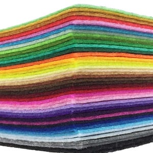 42pcs 8 x 12 inches (20cm*30cm) 42 Colors for Crafts A4 Felt Fabric Sheet Assorted Color Felt Pack DIY Craft Patchwork Felt Sheets Bulk Pack