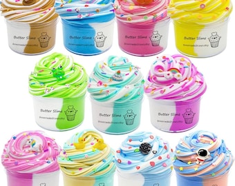 11 Pack Butter Slime Kit – Dual Colored DIY Slime for Kids, Sensory Play Set, Party Favors, Birthday & Christmas Gifts, Creative Craft DIY