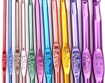 14PCS Crochet Hooks Set Aluminum 2.0mm–10.0mm – Yarn Knitting Needles for Beginners, DIY Craft Supplies, Crochet & Amigurumi Tools.