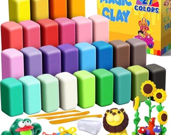 27 Colors Air Dry Clay Kit with Tools, DIY Modeling Clay Set for Kids & Adults, Sculpting Craft Kit, Summer Crafts Creative Art