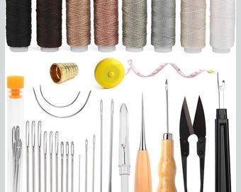 Heavy-Duty Upholstery Repair Sewing Kit – Complete DIY Set with Needles, Thread & Tools for Furniture Repair, Leather Sewing and Home Crafts