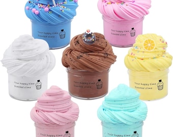 Butter Slime Kit for Kids – 7PCS DIY Cake Slime Set, Soft Non-Sticky Slime Kit, Fun Craft Activity, Birthday Gift, Kids Party Favor