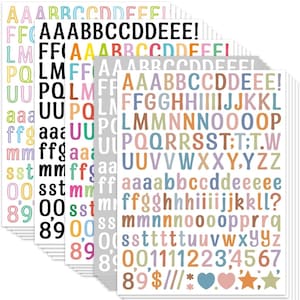 4680 Letter Stickers 30 Sheets Alphabet Stickers 0.5in Vinyl Self-Adhesive Number Alphabet Stickers, Mailbox Numbers Labels DIY Crafts.