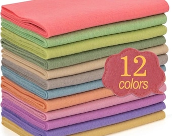 Felt Fabric Sheets 12 Rolls 8x35 Soft Craft Felt 1.4mm Thick Assorted Morandi Colors Nonwoven Felt DIY Sewing Patchwork Craft Supplies