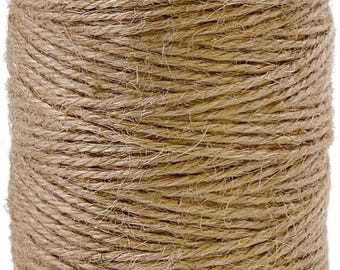 600ft 2mm Natural Jute Twine String – Thick Brown Rustic Cord for Gift Wrapping, Macrame, Crafting, Knitting, Packaging & Home Decor DIY.