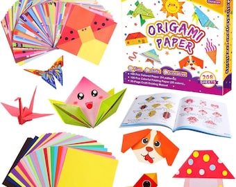 208-Sheet Origami Paper Kit – 54 Pattern Designs with Instructions for Kids, Adults, Christmas, Birthday, Holidays & DIY Crafts