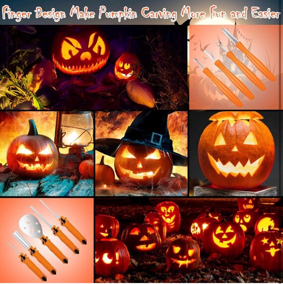 48 Pcs Halloween Pumpkin Carving Kit For Kids Pumpkin Carving Tools 24 Pcs Stainless Steel Pumpkin Carving Stencils 6 Gut Buckets Easy Safe 18 Carving Tools Set For Halloween Decorations - View #5