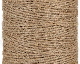 984 Ft 2mm Natural Jute Twine – Brown String for DIY Crafts, Gardening, Gift Wrapping & Bundling