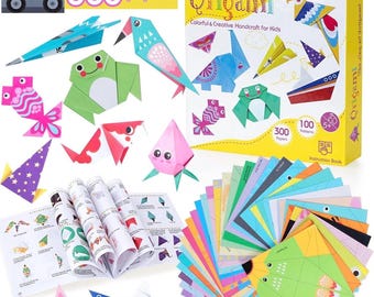 Origami Kit for Kids – 300 Colorful Sheets & 100 DIY Projects, Paper Folding Craft Set for Birthdays, Holidays and  Creative Fun