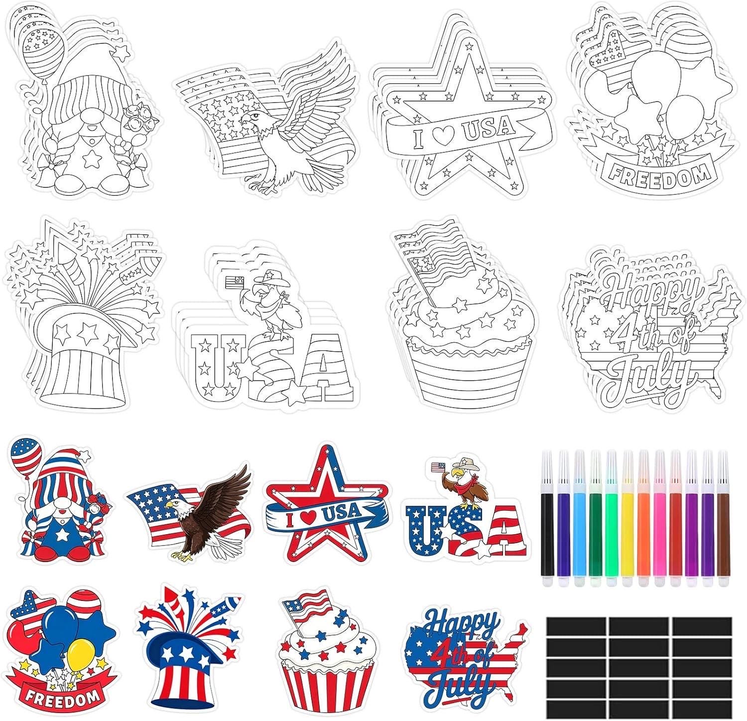 37 Easy & Fun Labor Day Crafts for Kids of All Ages 21 32 PCS 4th of July DIY Magnet Craft Kit, Paint Your Own Patriotic…