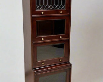 4-Tier Barrister Bookcase - Walnut Brown