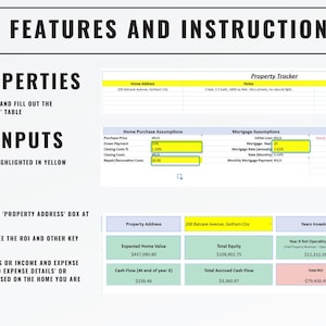 Rental Property Investment Calculator Investment Property Anaylzer AirBNB Real Estate Excel Google Sheets ROI Cash Flow Cap Rate