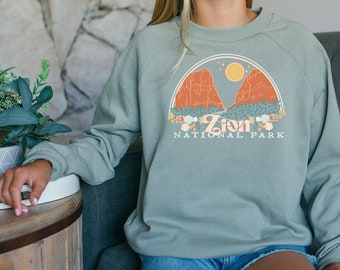 Boho Zion National Park Utah Pullover | SOFTEST Fleece Sweatshirt | 3 Colors