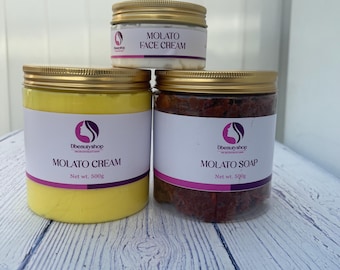 Molato-huidverzorgingsset: bodycrème, gezichtscrème, zeeppasta (500 g)