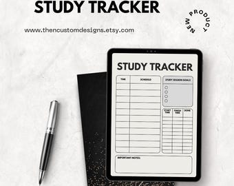 Illustrated Academic Study Tracker Planner, Simple Student Organizer, Minimalist Study Journal, Gift for Students