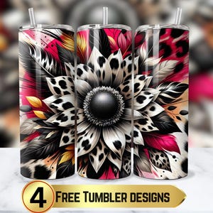 Sunflower Cow 20oz Sublimation Tumbler Designs, Country Western 9.2 x 8.3” Straight Skinny Tumbler Wrap PNG  Digital Download