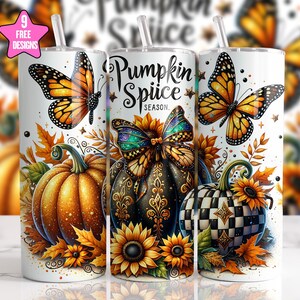 Pumpkin Season Fall Tumbler Wrap,20oz Skinny Sublimation Tumbler Design,Pumpkin Sublimation Design PNG,Autumn Fall Tumbler Wrap,Digital PNG