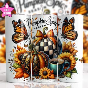 Pumpkin Season Fall Tumbler Wrap,20oz Skinny Sublimation Tumbler Design,Pumpkin Sublimation Design PNG,Autumn Fall Tumbler Wrap,Digital PNG
