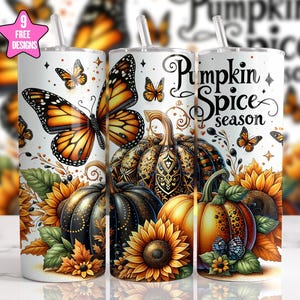 Pumpkin Season Fall Tumbler Wrap,20oz Skinny Sublimation Tumbler Design,Pumpkin Sublimation Design PNG,Autumn Fall Tumbler Wrap,Digital PNG
