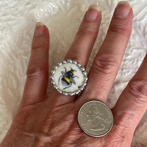 Broken china bee ring