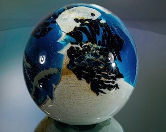 Michael Harris - Mdina - Artistic paperweight &quot;Sea & Sand&quot; - Ø 8.2 cm - Malta 1970 - 1979