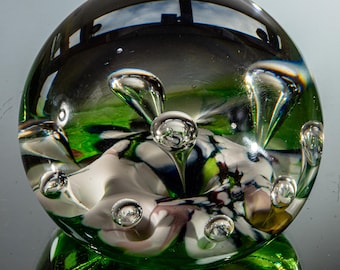 Superb Selkirk Glass Paperweight . Signed and Dated. 1982. Flower