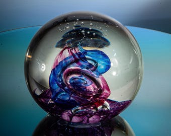 置物 SELKIRK GLASS Selkirk Glass - Artistic Paperweight - Ø 8.1 Cm - Scotland