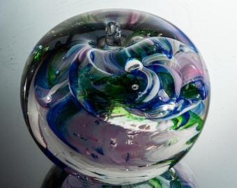 Selkirk Glass - Artistic Glass Apple - Carnival Collection - Ø 7.2 cm - Scotland 1975-1999