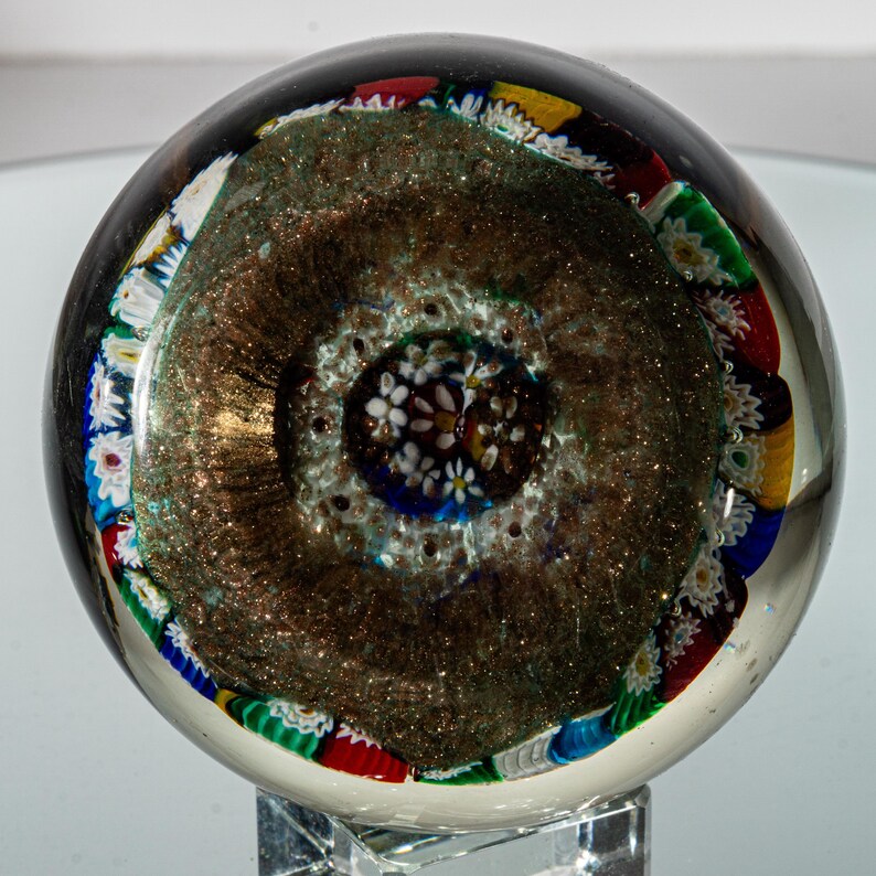 Paperweight quot concentric Millefiori quot Ø 7 2 Cm / 515 G Murano 1975