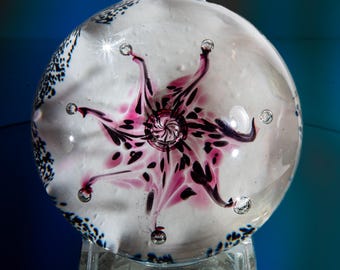 David McGregor - Selkirk Glass - Artistic paperweight "Firecracker" - Ø 7.5 cm - Scotland 1994
