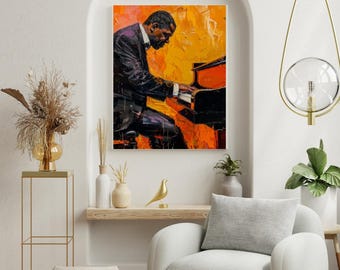 Jazz Piano Art Print • Abstract Musician Wall Decor (Digital Download)